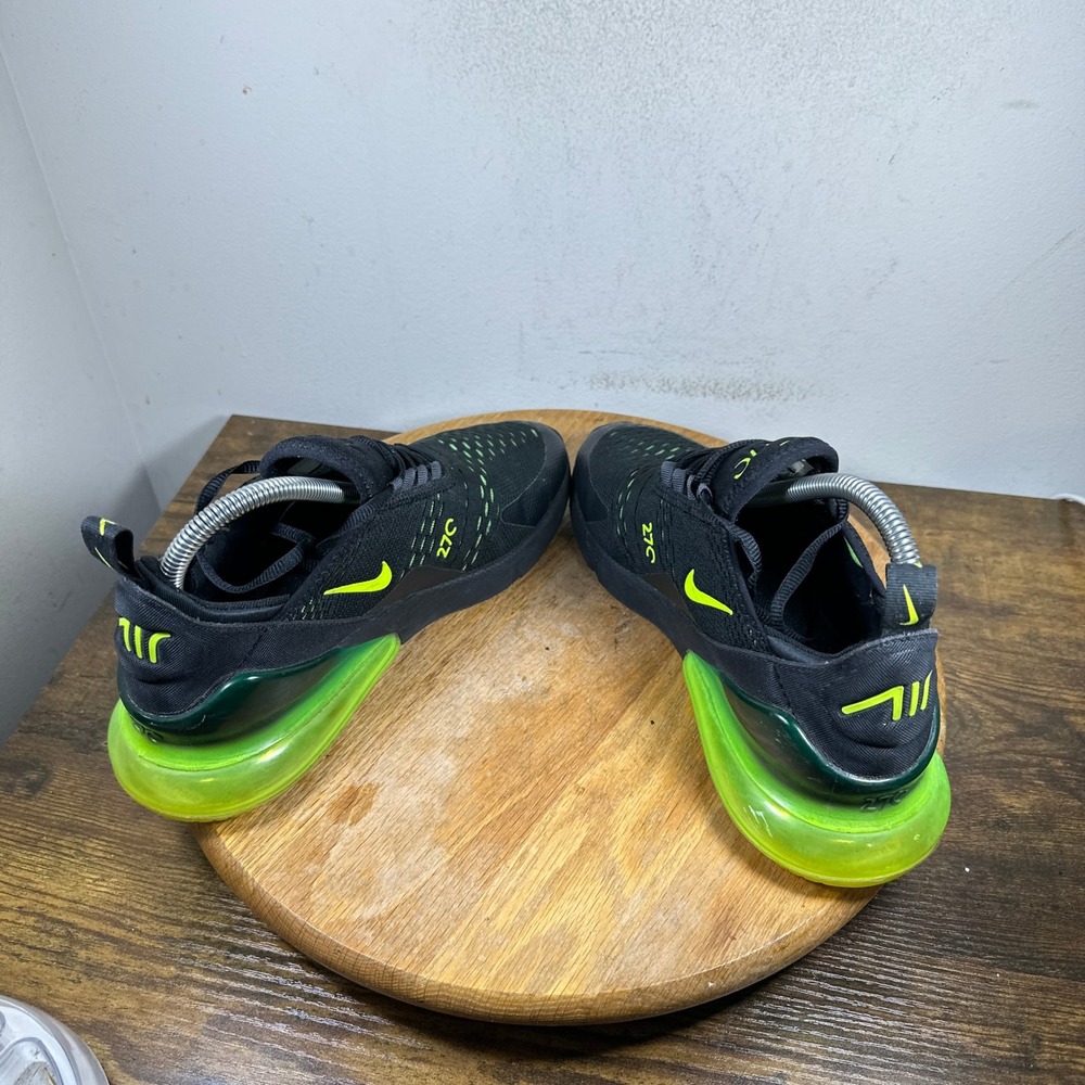 Nike Air Max 270 Black Neon Green Women's Running Sneakers Shoes Size 8 - Picture 5 of 8